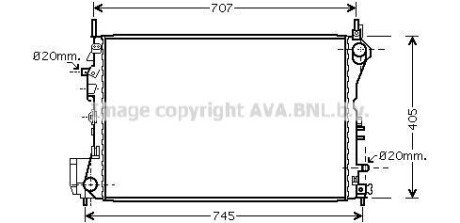 AVA OPEL Радіатор сист. охолодження двиг. VECTRA C 3.0 CDTI 03- AVA COOLING OLA2395