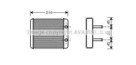 AVA KIA Радіатор опалення CARNIVAL 2.9 CRDI 99- AVA COOLING KA6008