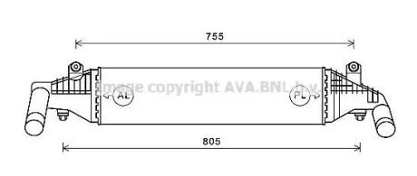 AVA MAZDA Інтеркулер 3 1.6 04- AVA COOLING MZ4267