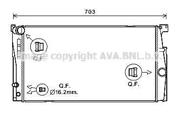 AVA BMW Радіатор сист. охолодження двиг. 5 F10 520/528i 11- AVA COOLING BW2549