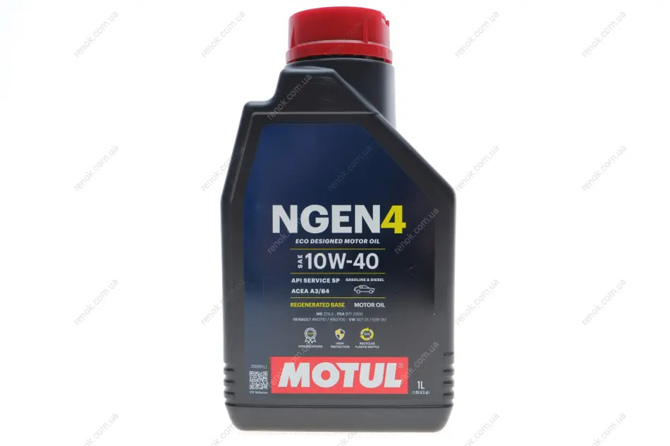 Олива моторна синтетична д/авто NGEN 4 10W40 1L MOTUL 387801 (фото 1)