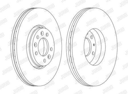 CITROEN Гальмівний диск передн. Jumpy,C5 III 08-,Fiat scudo,Peugeot 407,508,Expert 07- Jurid 562622JC-1