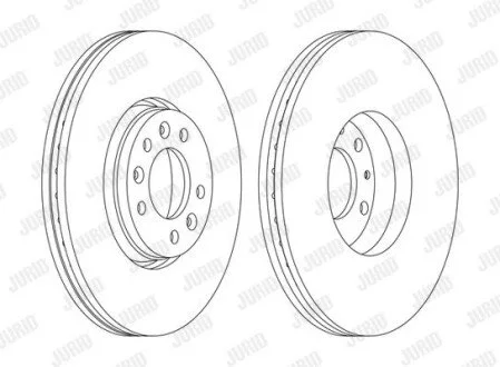 CITROEN Гальмівний диск передн. Jumpy,C5 III 08-,Fiat scudo,Peugeot 407,508,Expert 07- Jurid 562622JC-1