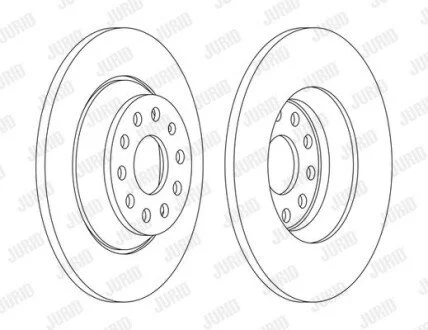 VW диск гальм задн. Passat 14-, Golf, Tiguan (з покриттям + болт) Jurid 563168JC