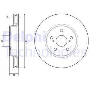 Диск гальм. передн. TOYOTA C-HR 16- Delphi BG4952C