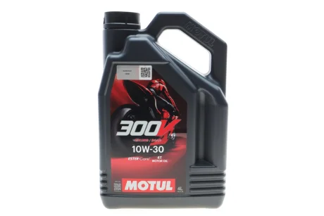 Олива для 4-х тактних двигунів 100% синтетична естерова 300V Road Racing 10W30 4L MOTUL 837741