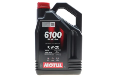 Олива моторна Technosynthese д/авто 6100 Save-lite 0W20 4L MOTUL 842050
