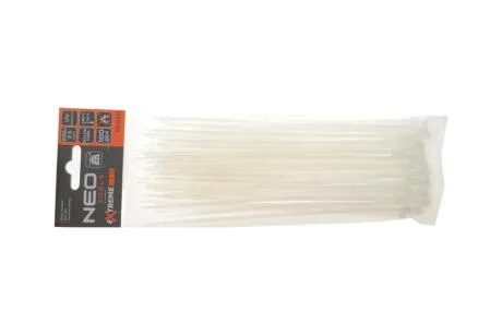 Стяжки кабельні EXTREME 2,5 × 200 мм, білі, 100 шт. NEO TOOLS 01-650
