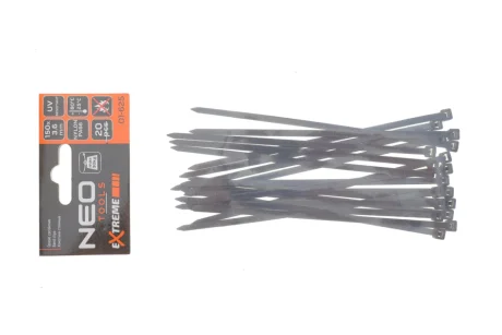 Стяжки кабельні EXTREME 3,6 × 150 мм, чорні, 20 шт. NEO TOOLS 01-625