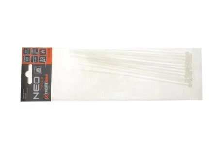 Стяжки кабельні EXTREME 2,5 × 200 мм, білі 20 шт. NEO TOOLS 01-649