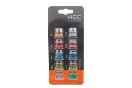 Набір запобіжників автомобільних, набір 10 шт. NEO TOOLS 11-991