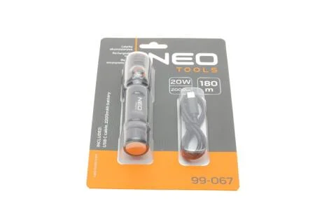 USB акумуляторний ліхтарик C 2000 lm CHN LED NEO TOOLS 99-067