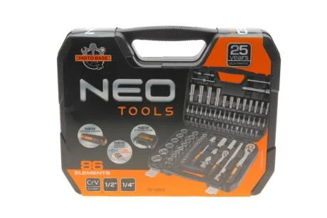Головки змінні 86 шт., 1, 2, 1/4" CrV NEO TOOLS 10-060