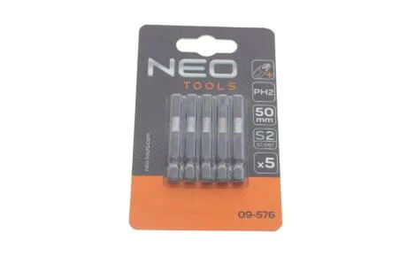 Біти ударні S2, 50 мм, PH2 - 5 шт. NEO TOOLS 09-576