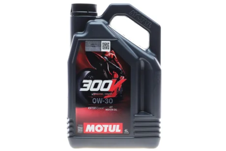Олива для 4-х тактних двигунів 100% синтетична естерова 4T 300V FL Road Racing 0W30 4L MOTUL 835541