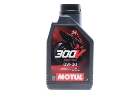 Олива для 4-х тактних двигунів 100% синтетична естерова 4T 300V FL Road Racing 0W30 1L MOTUL 835511