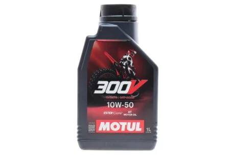 Олива для 4-х тактних двигунів 100% синтетична естерова 4T 300V FL Off Road 10W50 1L MOTUL 847711