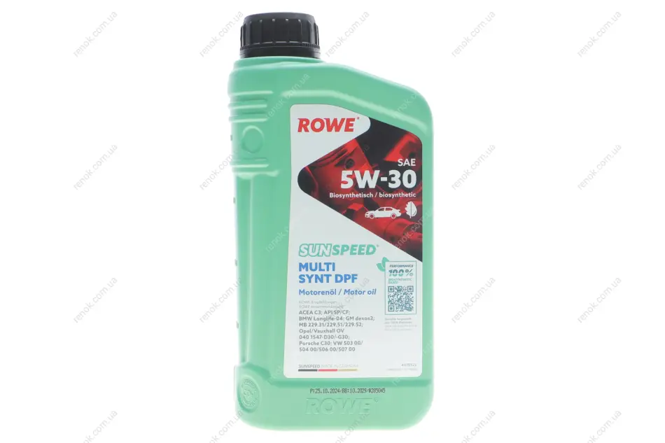 Олива моторна SUNSPEED MULTI SYNT DPF SAE 5W-30 (1 L) ROWE 4920125-0010-99 (фото 1)