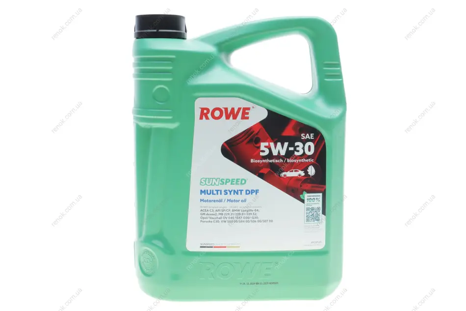 Олива моторна SUNSPEED MULTI SYNT DPF SAE 5W-30 (5 L) ROWE 4920125-0050-99 (фото 1)