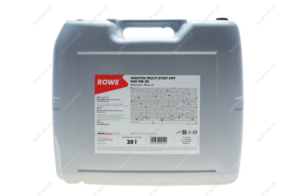 Олива моторна HIGHTEC MULTI SYNT DPF SAE 5W-30 (20 L) ROWE 20125-0200-99 (фото 1)