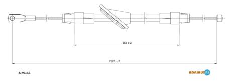 Трос зупиночних гальм ADRIAUTO 2702191