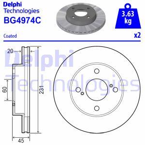 SUZUKI Гальмівний диск передн. IGNIS III 1.2 16- Delphi BG4974C