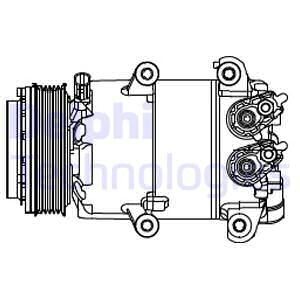 FORD Компресор кондиціонера FIESTA VI 1.6 08- Delphi CS20466