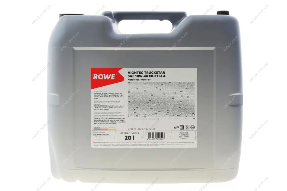 Олива моторна HIGHTEC TRUCKSTAR SAE 10W-40 MULTI-LA (20 L) ROWE 20096-0200-99 (фото 1)