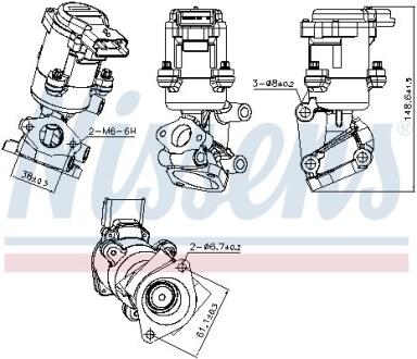CITROEN Клапан системи рециркуляції ВГ (клапан EGR) C5 III, Land Rover Discovery III, Range Rover Sport, Jaguar, Peugeot 407/607 2.7HDI NISSENS 98237