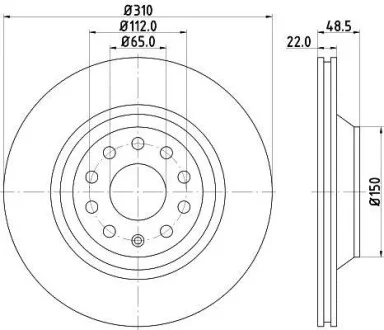 Диск гальмівний з покриттям PRO; задн. Hella pagid 8DD355112121