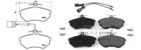 Колодки тормозные передние Audi 80,90/VW Golf III (1H1) (91-00) APPLU APLUS 71112BAP