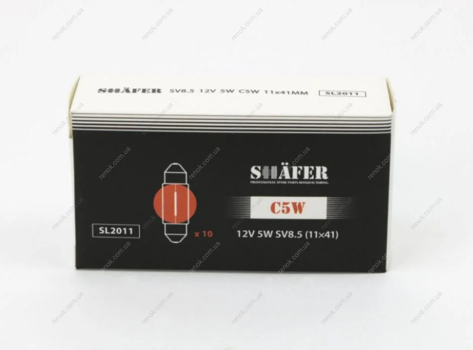 Лампа накалювання 12V 5W C5W SV8.5 SHAFER SL2011 (фото 1)