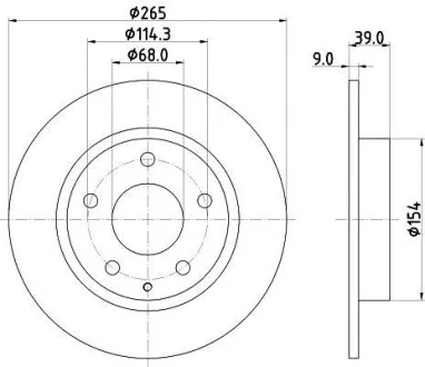 Диск гальмівний з покриттям PRO; задн. Hella pagid 8DD355120461