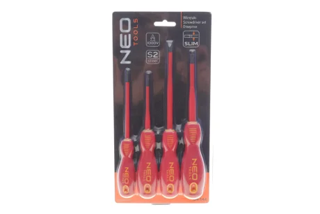 Викрутки 1000 В, набір із 4 штук, тонкі NEO TOOLS 04-144