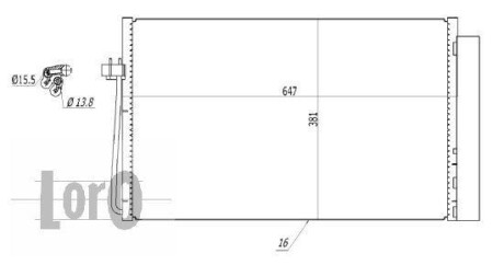 Конденсатор кондиціонера BMW 5 (E60/E61)/6 (E63)/7 (E65/E66/E67) 2.0D-4.4D 02-10 LORO DEPO 004-016-0016