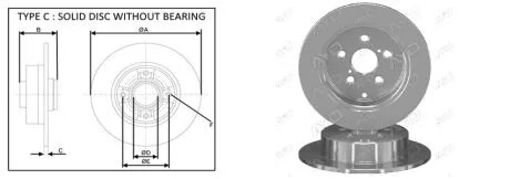 Диск тормозной задний Toyota Avensis (_T25_) (01/03-11/08) APPLUS APLUS 61413AP