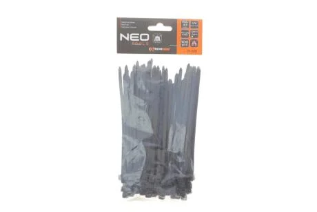 Стяжки кабельні EXTREME 4,8 × 150 мм, чорні, 100 шт. NEO TOOLS 01-631