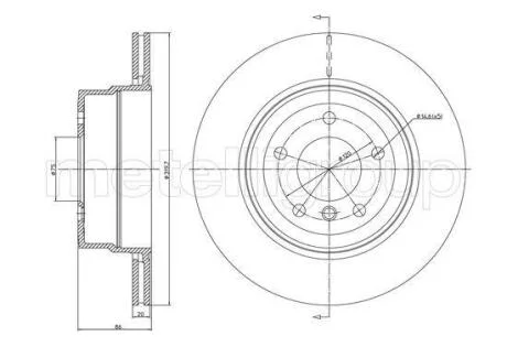 BMW Диск гальм. задн. 5 (E60) 08- CIFAM 800-1115C