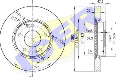 Диск гальмівний ICER 78BD5171-2