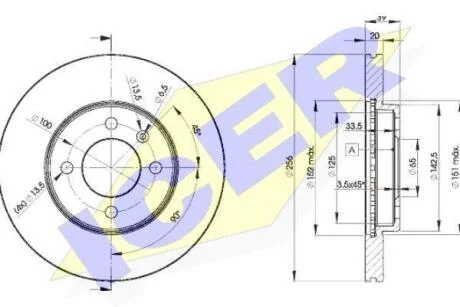 Диск гальмівний ICER 78BD3790-2