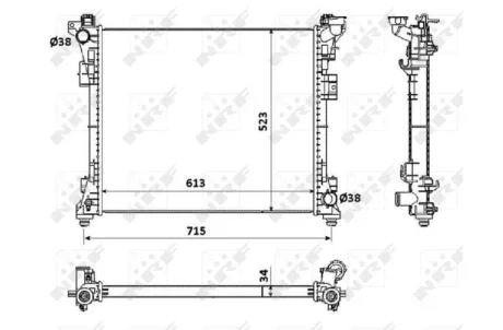 Радіатор охолодження двигуна NRF 53900