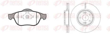 RENAULT К-кт гальм. колодки + диски передн. LAGUNA II (BG0/1_) 1.6 16V (BG0A, BG0L) 01-05 REMSA 8843.00
