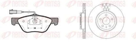 ALFA ROMEO К-кт гальм. колодки + диски 156 (932_) 2.4 JTD (932AXF00) 03-05 REMSA 8589.00