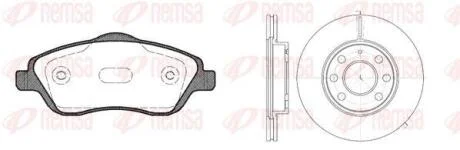 OPEL К-кт гальм. колодок + диски Combo 01-, Corsa C 1,0-1,8 00- REMSA 8774.06