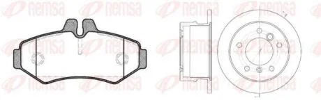 DB К-кт гальм. колодки + диски Sprinter VW LT 96- REMSA 8733.00