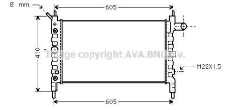AVA OPEL Радіатор системи охолодження двигуна ASTRA F 1.4, 1.6 98- AVA COOLING OL2026