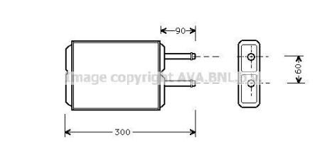 AVA MAZDA Радіатор опалення 626 IV, Xedos 6 91- AVA COOLING MZ6124