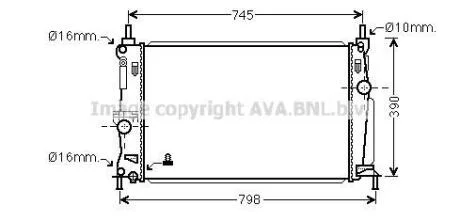 Радиатор охлаждения двигателя Mazda 3 BL (09-) 1.6i АКПП AVA AVA COOLING MZ2254