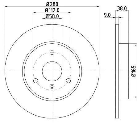 HELLA PRO DB Гальмівний диск передн Smart Fortwo -07, City-Coupe -04, Roadster -05 Hella pagid 8DD 355 106-601 (фото 1)