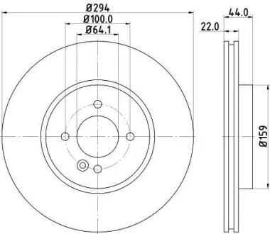 HELLA PRO BMW диск гальмівний передній Mini One, Cooper, Clubman 01- Hella pagid 8DD 355 115-871